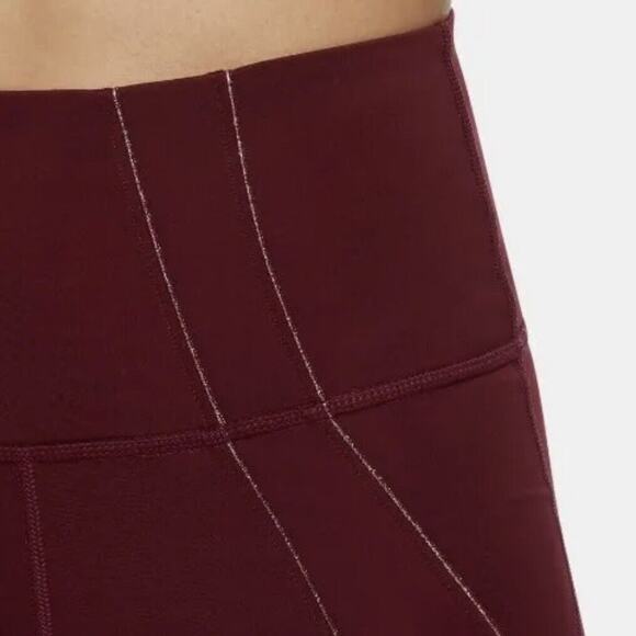 Nike Yoga Burgundy Dri-Fit Tight Fit High Rise 7/8 Length Leggings NWT Size M - Picture 3 of 8
